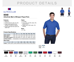 Women's 600 - UltraClub Men's Whisper Piqué Polo
