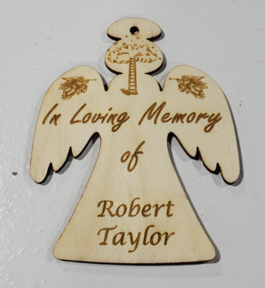 2023 Wooden Angel In Memory of Ornament