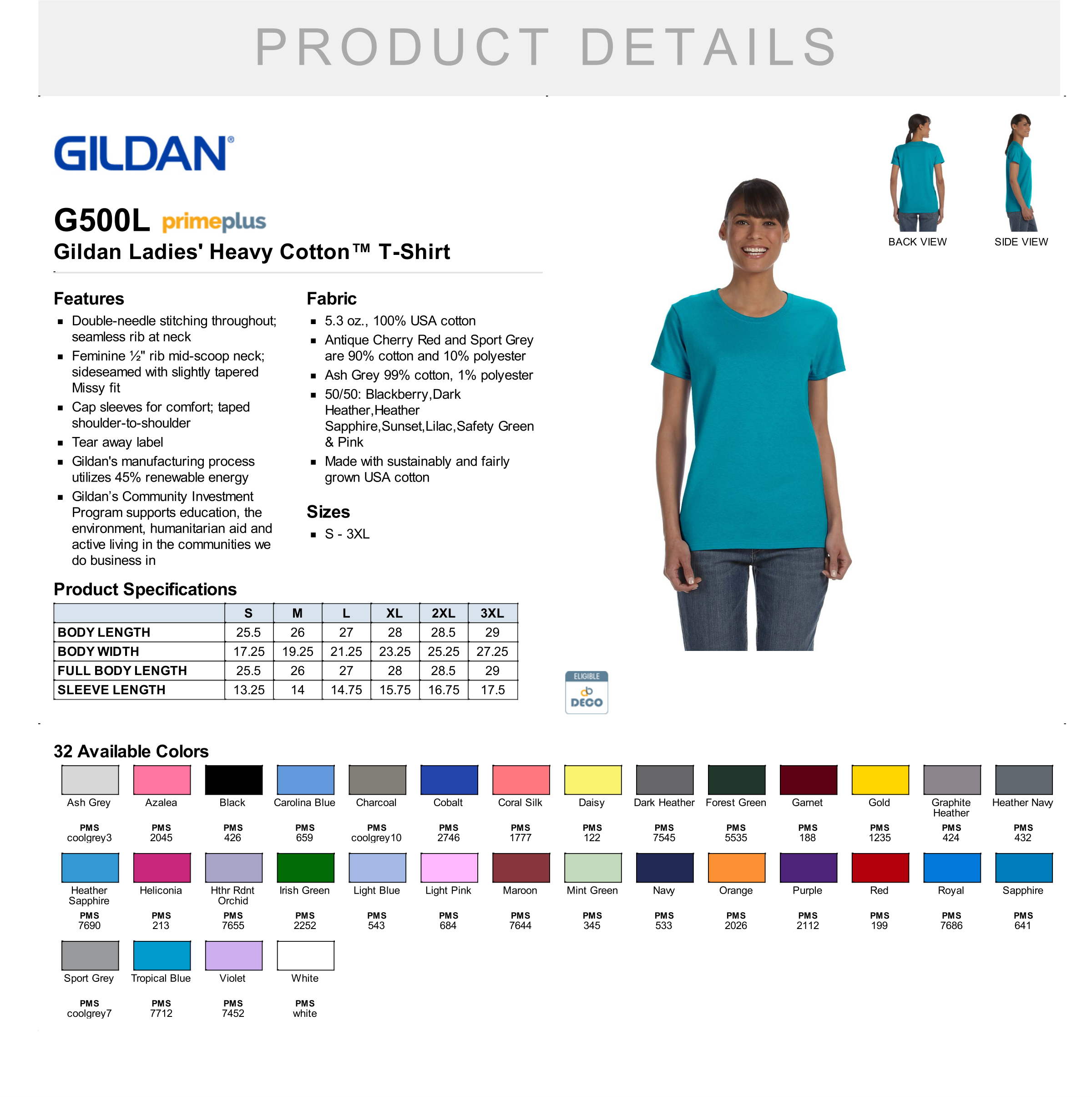 Women's 600 - Gildan Ladies Heavy Cotton™ T-Shirt