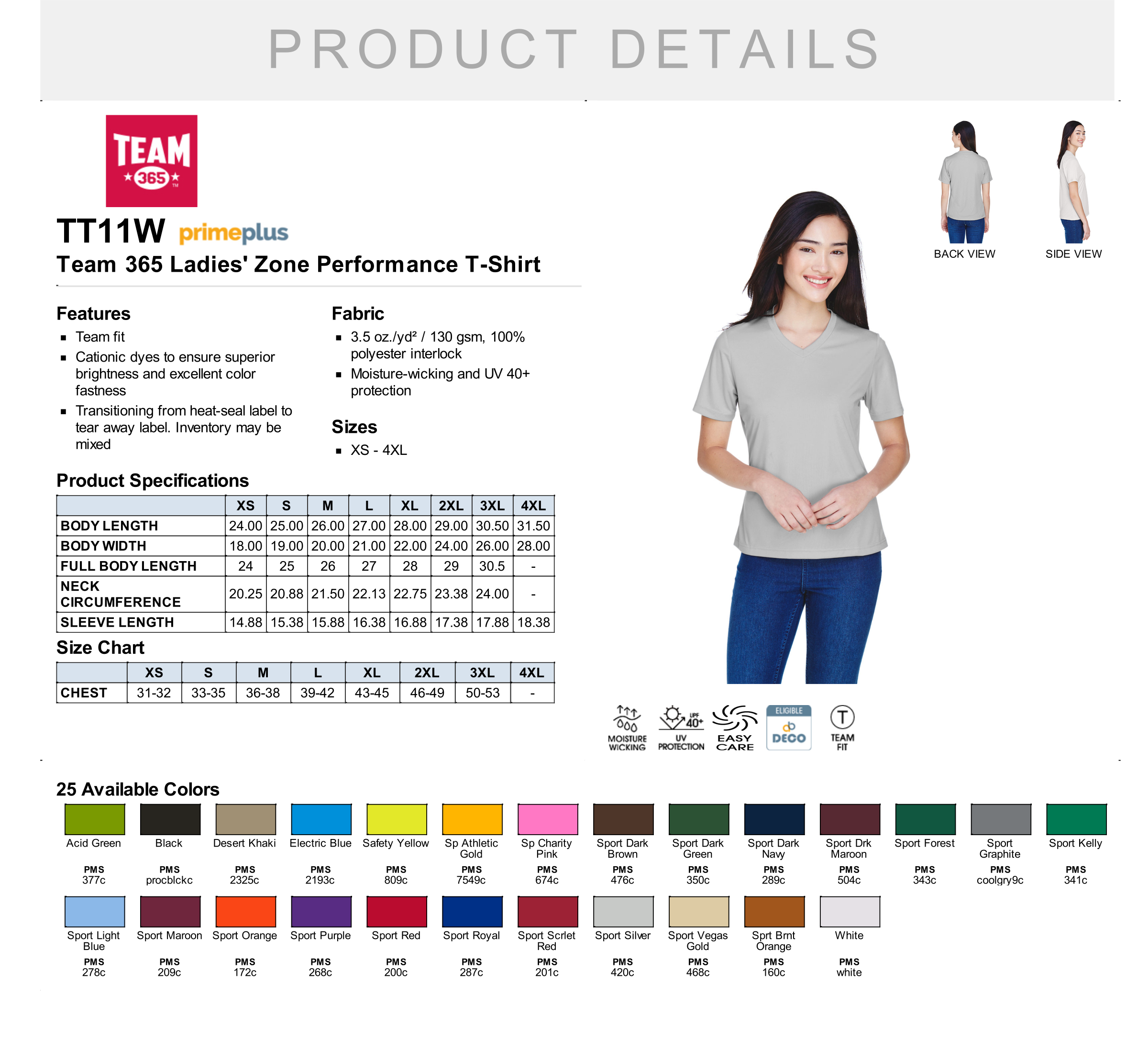 Women's 600 - Team 365 Ladies Zone Performance T-Shirt
