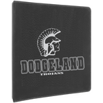 Dodgeland Black/Silver Laserable Leatherette 3 Ring Binder w/1" Slant Ring