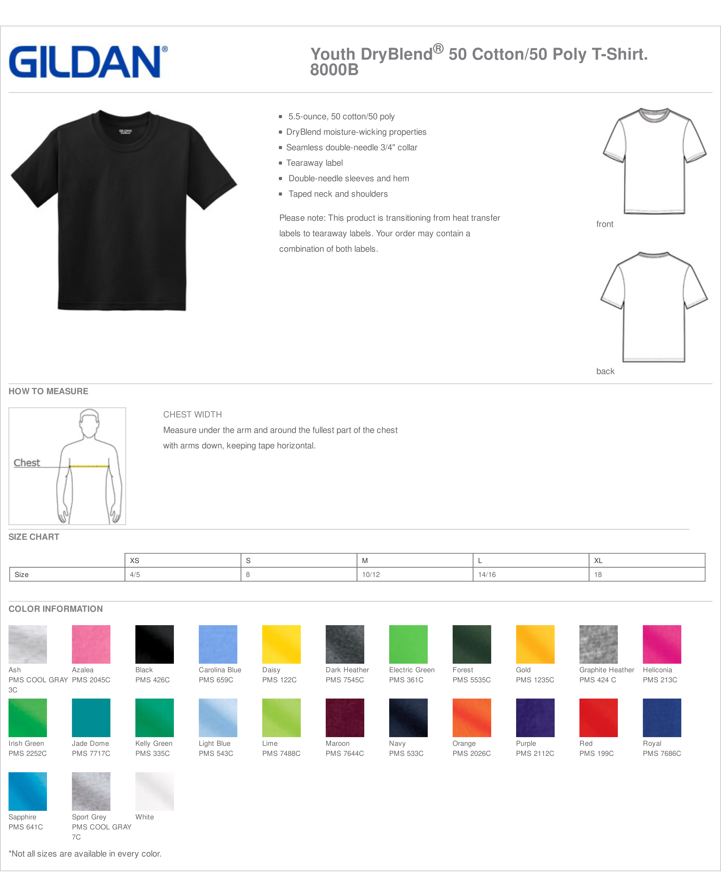 Dodgeland YOUTH Gildan® - DryBlend® 50 Cotton/50 Poly T-Shirt