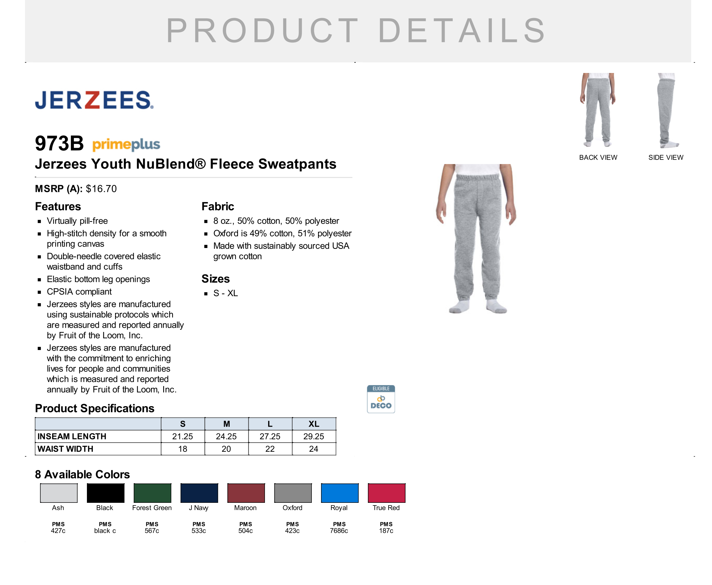 Dodgeland Youth Jerzees NuBlend® Fleece Sweatpants