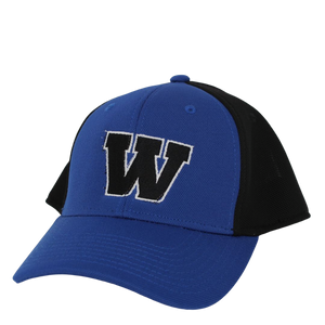 Black W w/ White Outline Fitted Mesh Cap (C826)