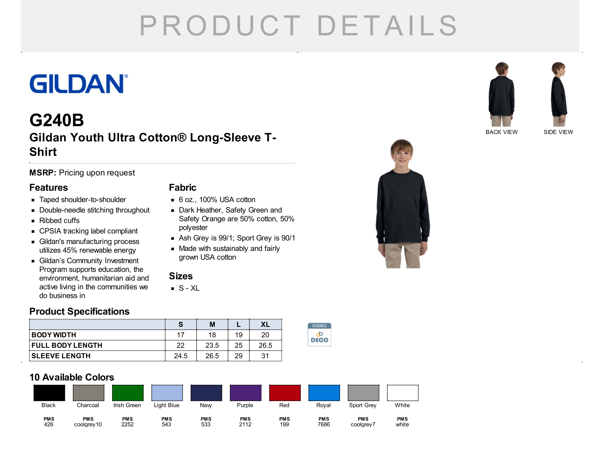Dodgeland Youth Gildan Ultra Cotton® Long-Sleeve T-Shirt