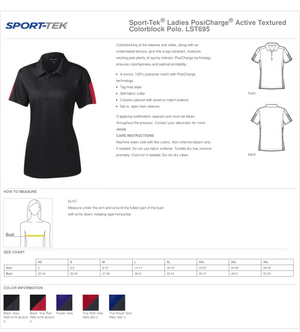Dodgeland Ladies Sport-Tek® PosiCharge® Active Textured Colorblock Polo