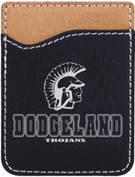 Dodgeland Black/Silver Laserable Leatherette Phone Wallet