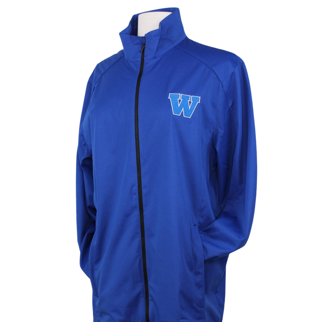 Royal W w/ White Outline Soft Shell Jacket (J717)