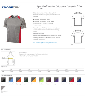 Dodgeland Sport-Tek® Heather Colorblock Contender™ Tee