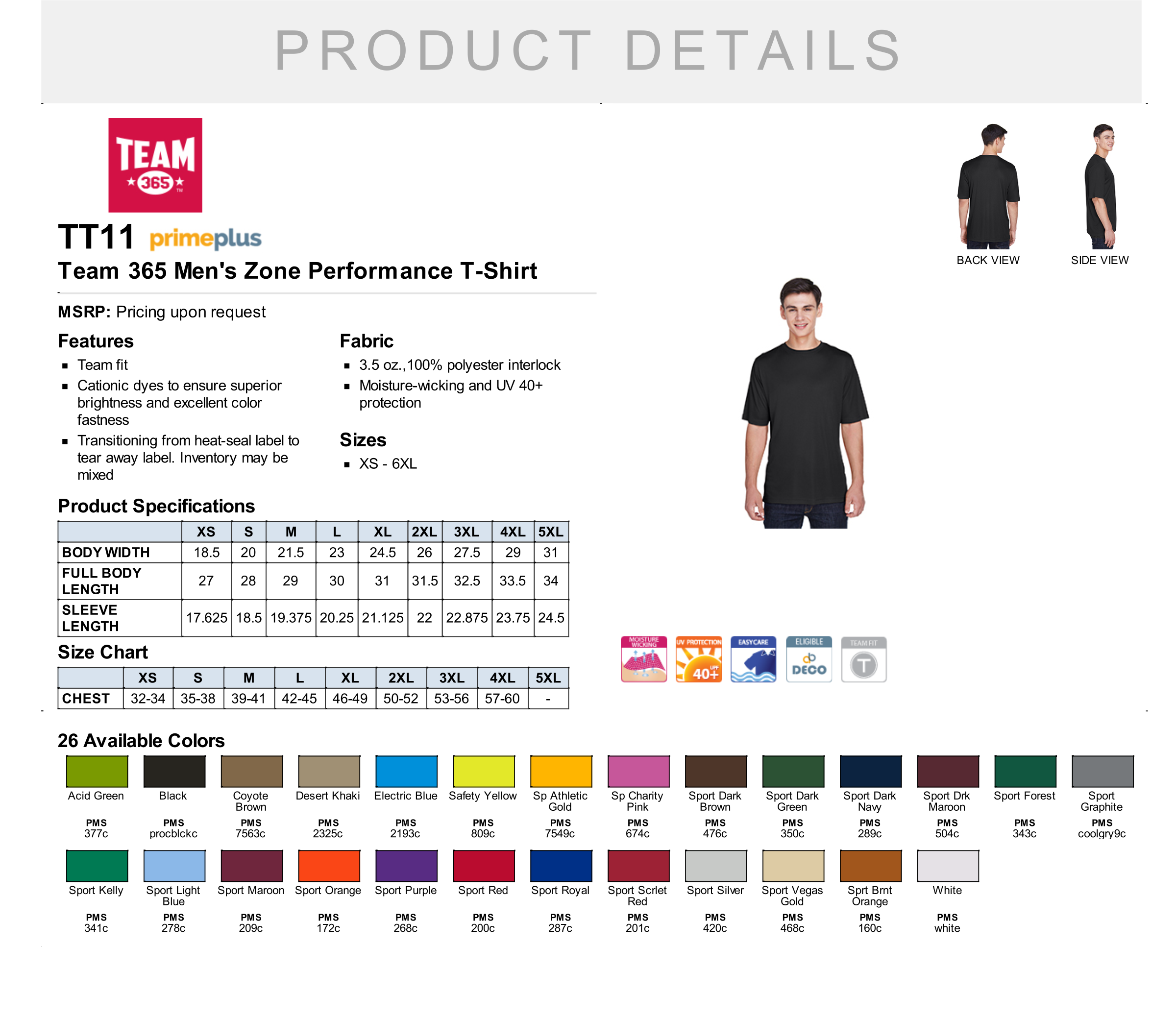 Dodgeland Team 365 Men's Zone Performance T-Shirt